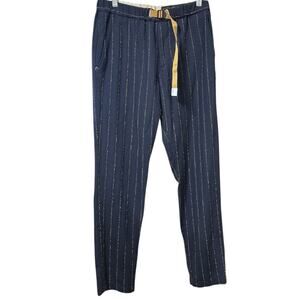 White Sand Brand ,Chinos Pants Stripe Brown Navy Cotton Wool Size Eu 46/SmallUS